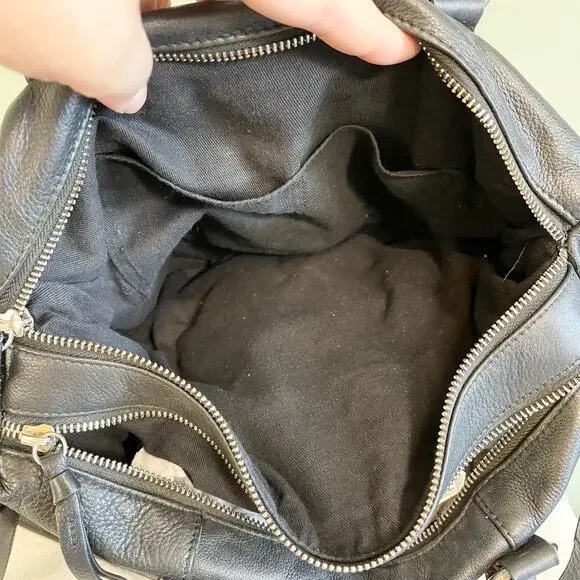 Joelle Hawkins Black Leather Tassels 2 Compartments Travel Luggage Duffle Bag - Picture 8 of 11